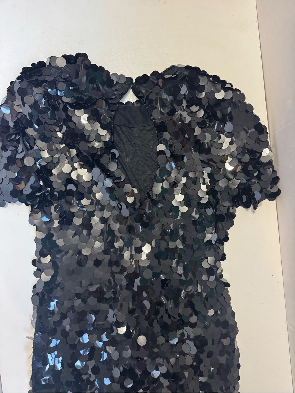 NADINE Boutique Black Big Sequined Vintage Dress large - Picture 7 of 7